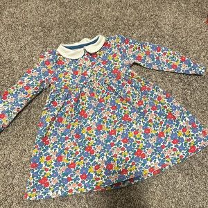 Baby Boden Long Sleeved Collared Floral Dress